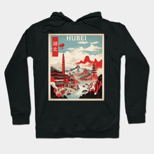 Hubei China Vintage Poster Tourism Hoodie